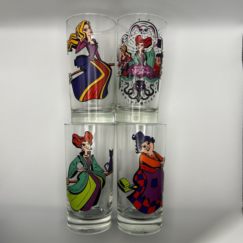Disney Parks Hocus Pocus Glasses cup mug set of 4 halloween villains witches - Picture 5 of 6
